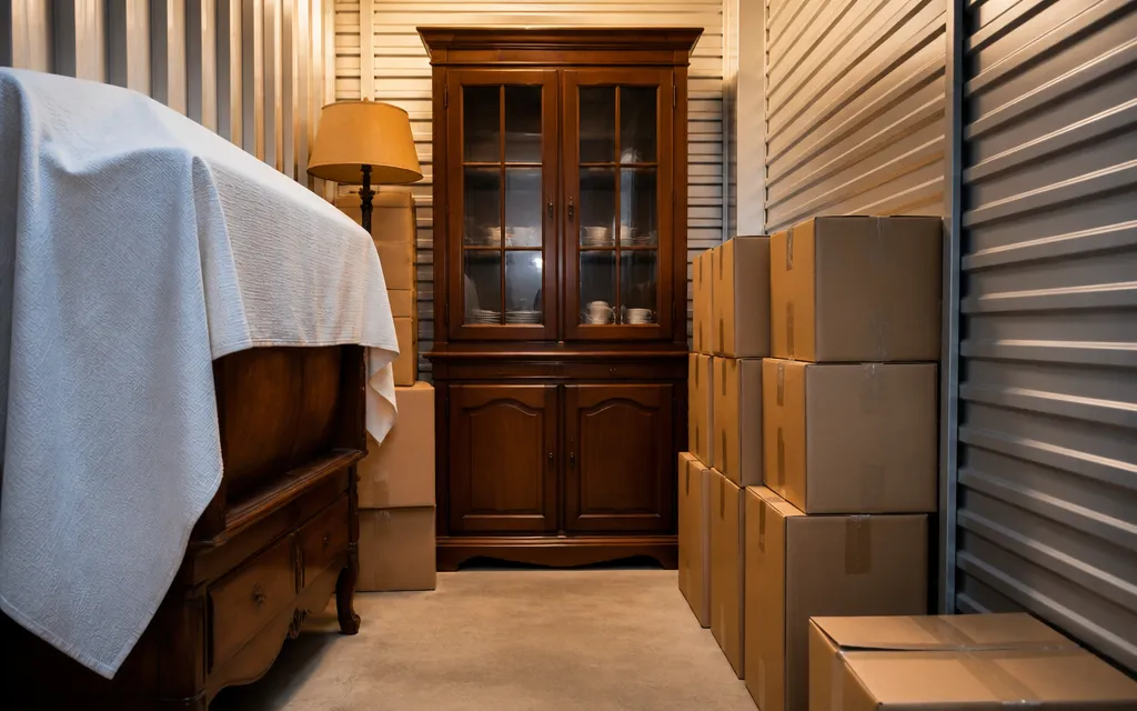 Mobilier ancien rangé en box de stockage